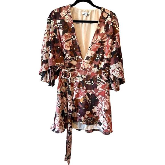 BTFL-Life Nordstrom Ischia Floral Print Mini Dress size S - Picture 4 of 16